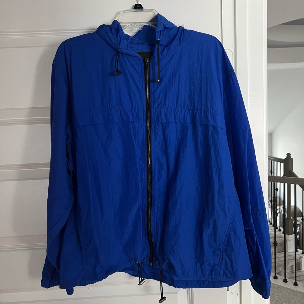 Blank NYC Cobalt Blue Windbreaker Rain Jacket